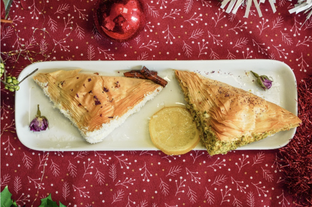 Xmas fish dish served on a platter
