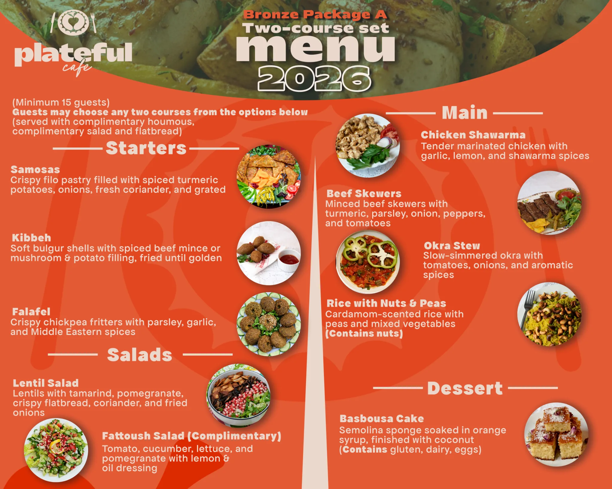 Plateful Cafe Bronze Package A Menu