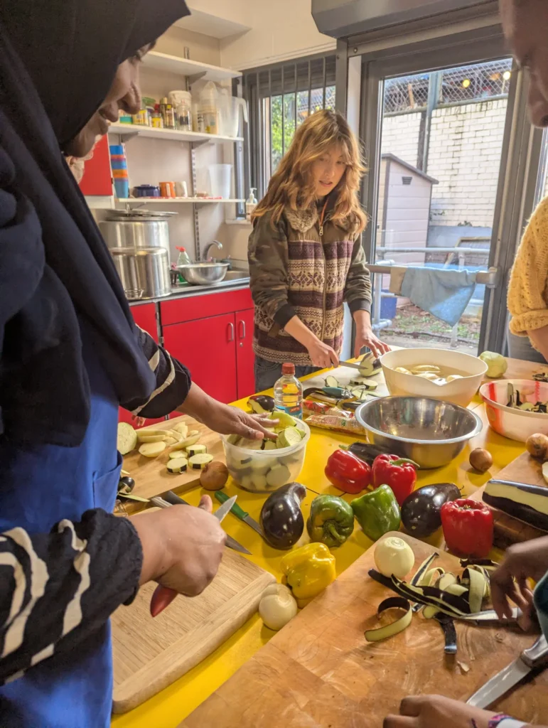 Plateful Cafe cooking class vegetable preperation