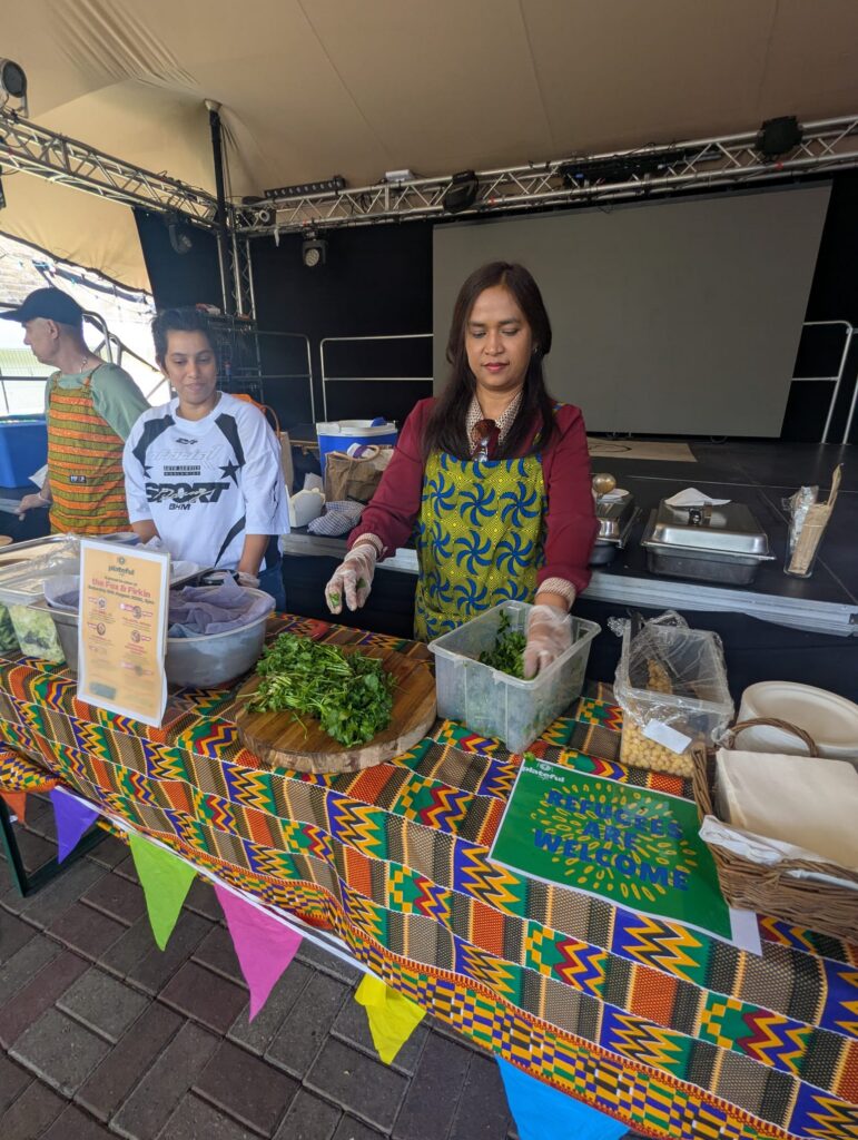Preparing herbs 